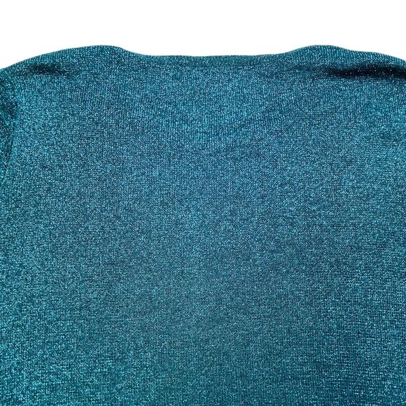 Twelfth Love Teal Metallic Long Sleeve Top Size M - Picture 7 of 10